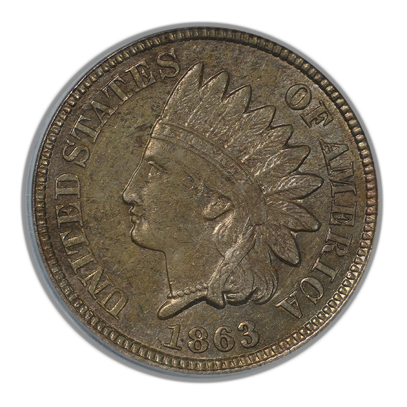 1863 Indian Head Cent 1C PCGS AU55