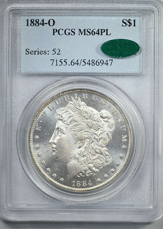 1884-O Morgan Dollar $1 PCGS MS64PL CAC - Prooflike