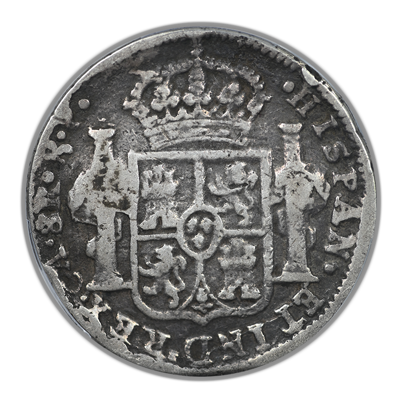 1811-CA RP Mexico Chihuahua 8R Reales PCGS F15 - C8.1.1 T & Pomegranate C/M's Countermark