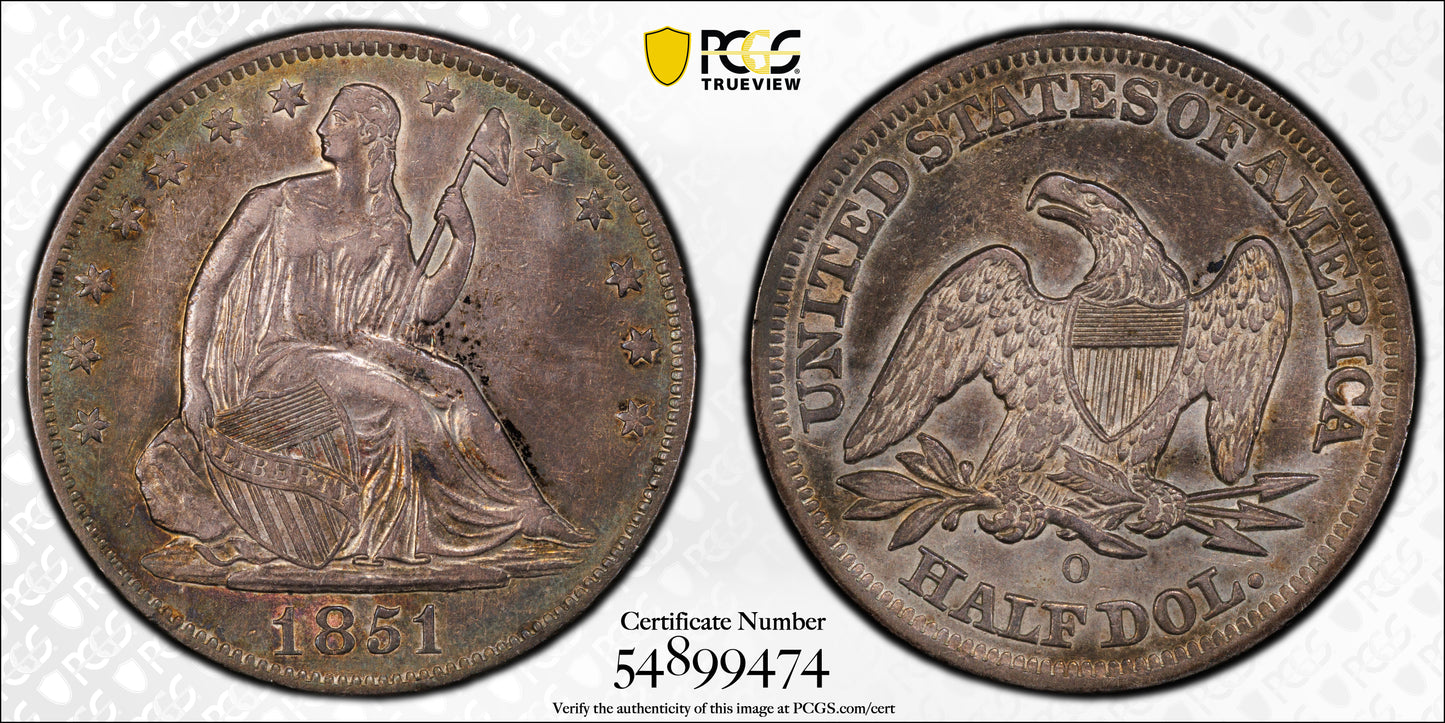 1851-O Liberty Seated Half Dollar 50C PCGS XF45