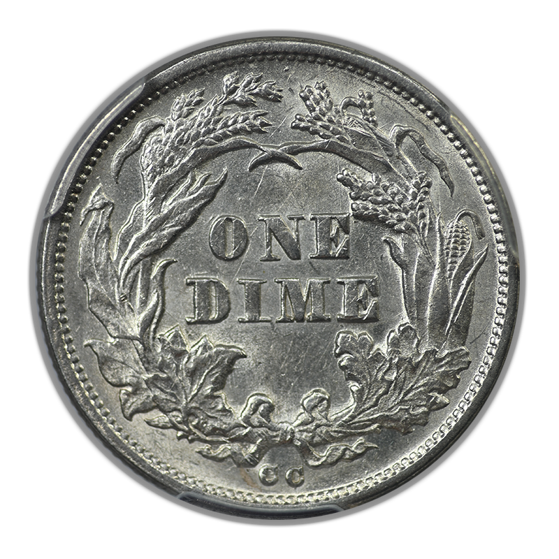 1876-CC Liberty Seated Dime 10C PCGS MS63
