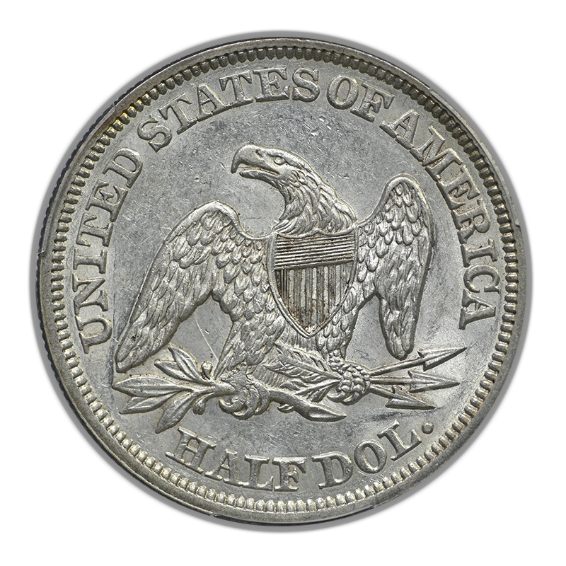 1858 Liberty Seated Half Dollar 50C PCGS AU58