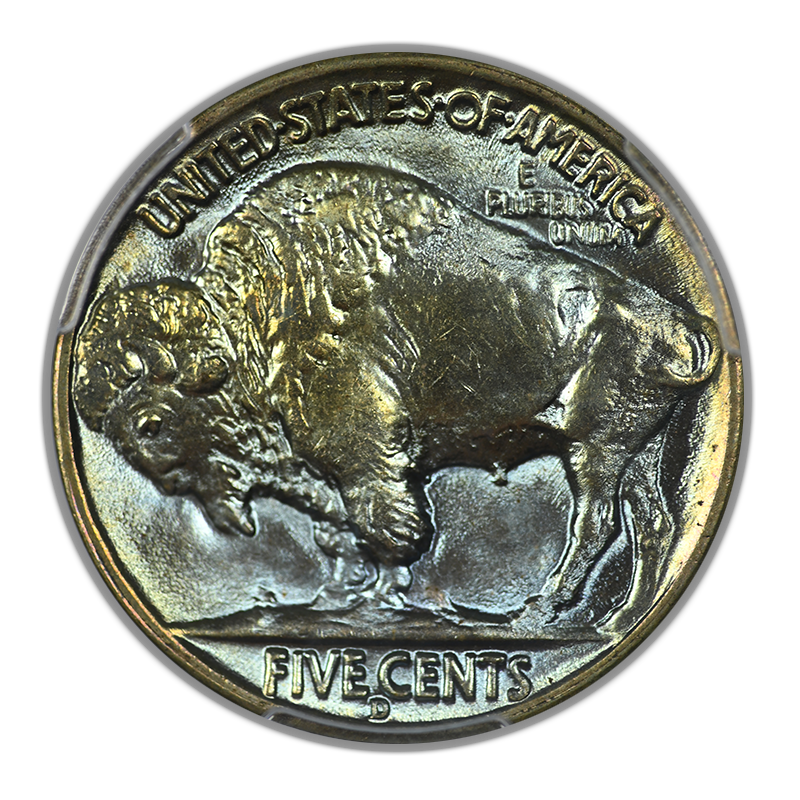 1938-D Buffalo Nickel 5C PCGS MS67 CAC - TONED!