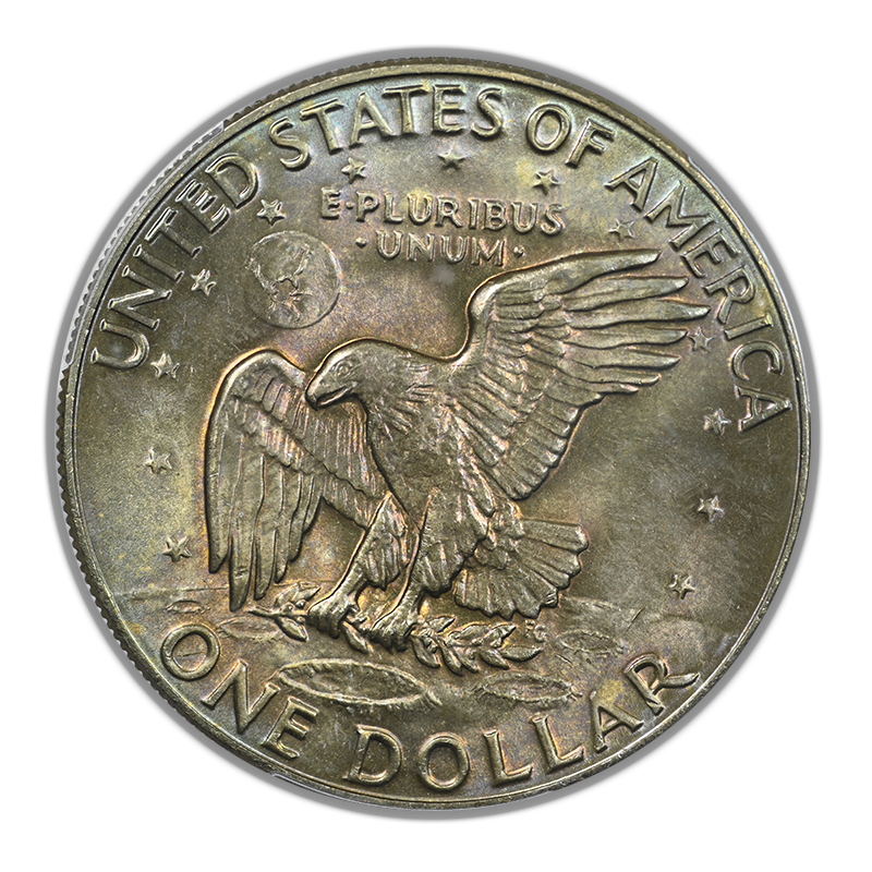 1974-D Clad Eisenhower Ike Dollar $1 PCGS MS65+ - TONED!
