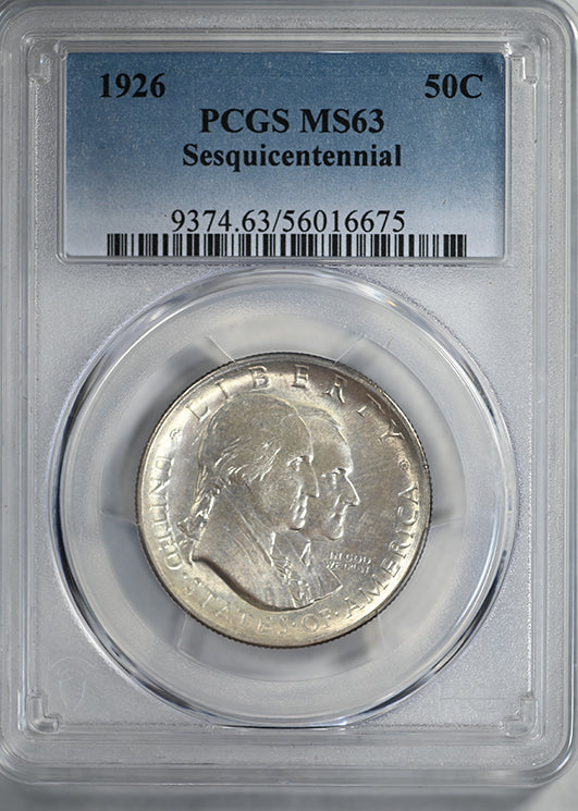 1926 American Sesquicentennial Classic Commemorative Half Dollar 50C PCGS MS63