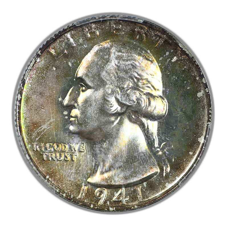 1941 Proof Washington Quarter 25C PCGS PR66 - TONED!