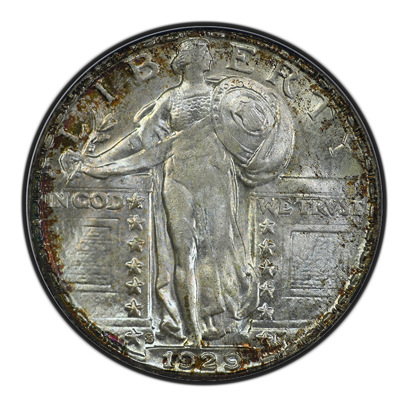 1929-S Standing Liberty Quarter 25C NGC MS67 Obverse