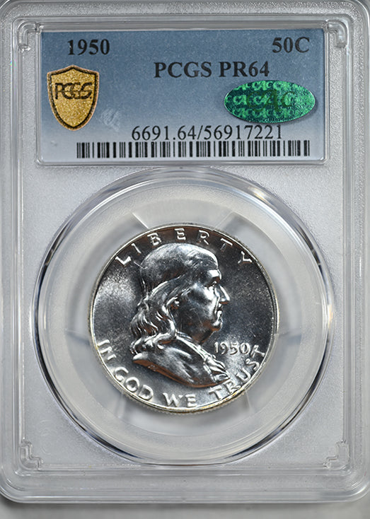 1950 Proof Franklin Half Dollar 50C PCGS PR64 CAC