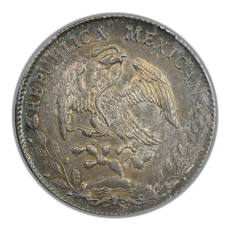 1896-Zs FZ Mexico 8R Reales PCGS MS62 Zs82 - TONED!