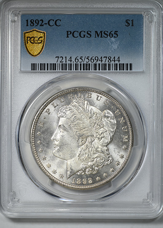 1892-CC Morgan Dollar $1 PCGS MS65
