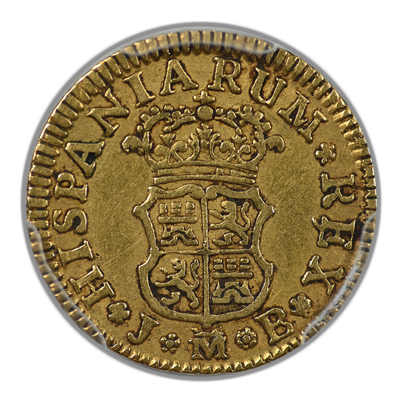 1750-M JB Spain Gold 1/2E Escudo PCGS VF30