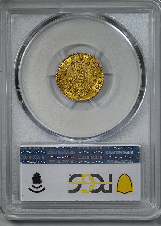 1787-M DV Spain Gold 1E Escudo PCGS AU58 Calico-1370