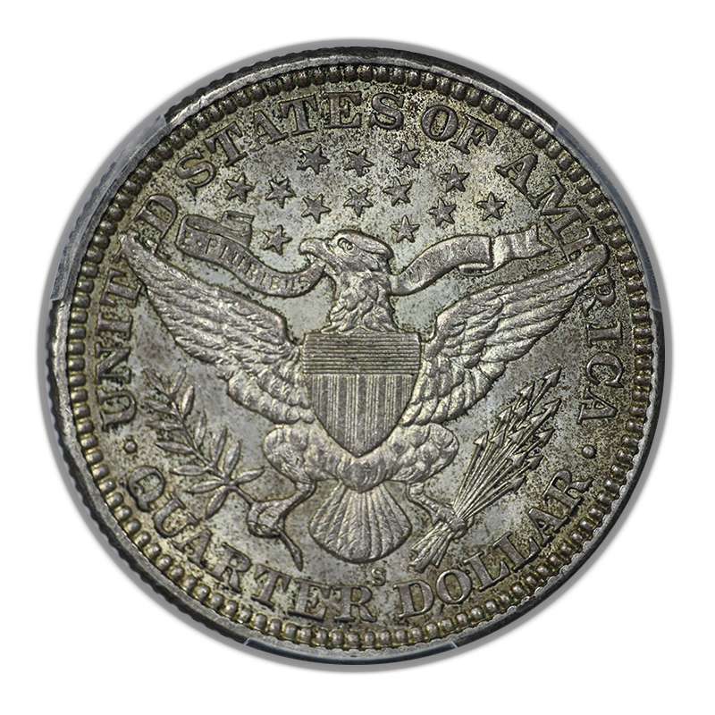 1915-S Barber Quarter 25C PCGS MS62