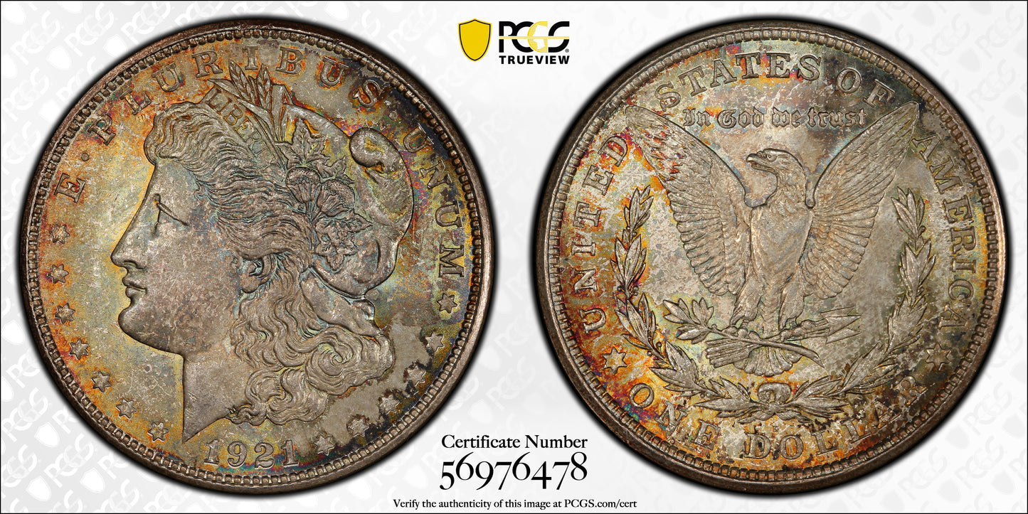 1921-D Morgan Dollar $1 PCGS MS66 - TONED!