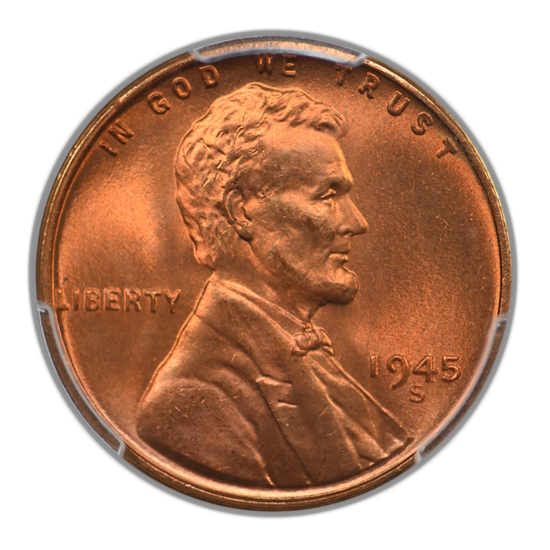1945-S Lincoln Wheat Cent 1C PCGS MS67RD