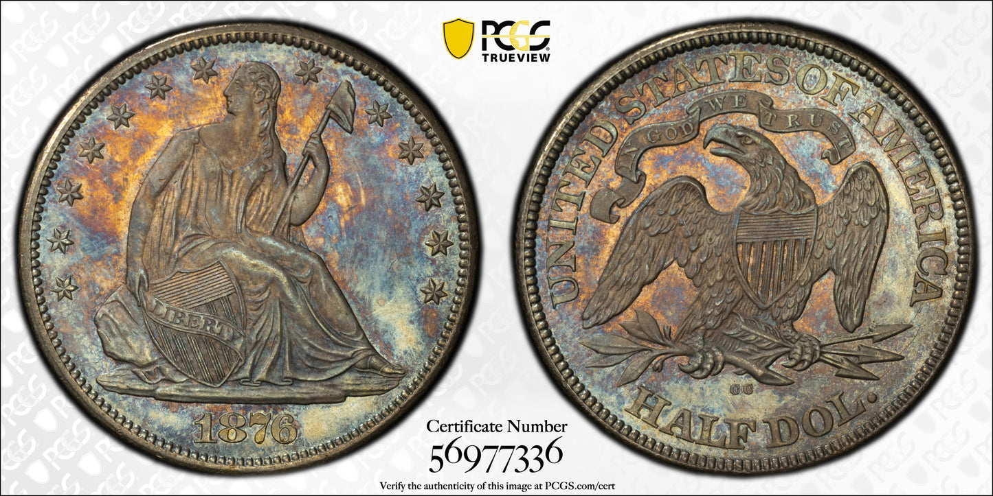1876-CC Liberty Seated Half Dollar 50C PCGS MS66 - TONED!