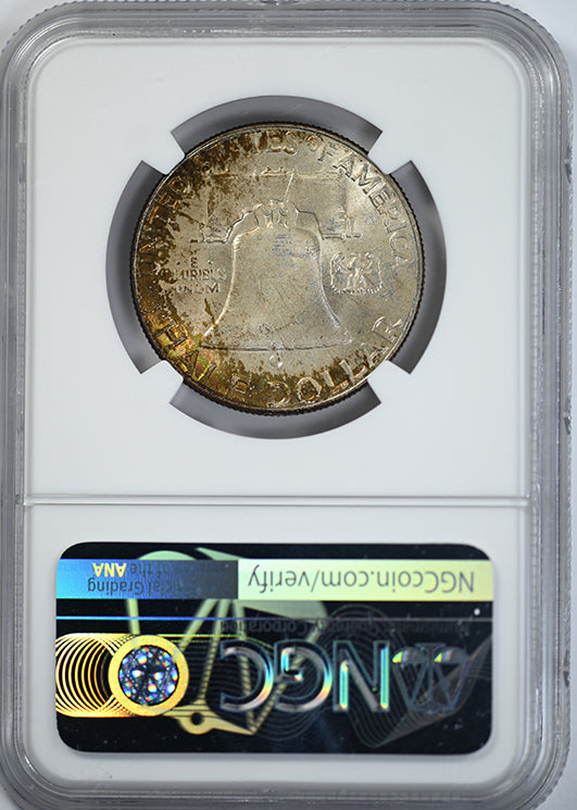 1948 Franklin Half Dollar 50C NGC MS66+ FBL CAC - TONED! Reverse Slab