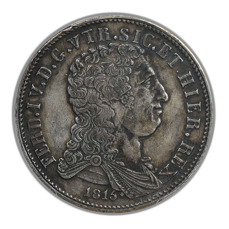 1815 Italy-Naples 120Gr Grana PCGS XF40 Dav-168 - TOP POP!