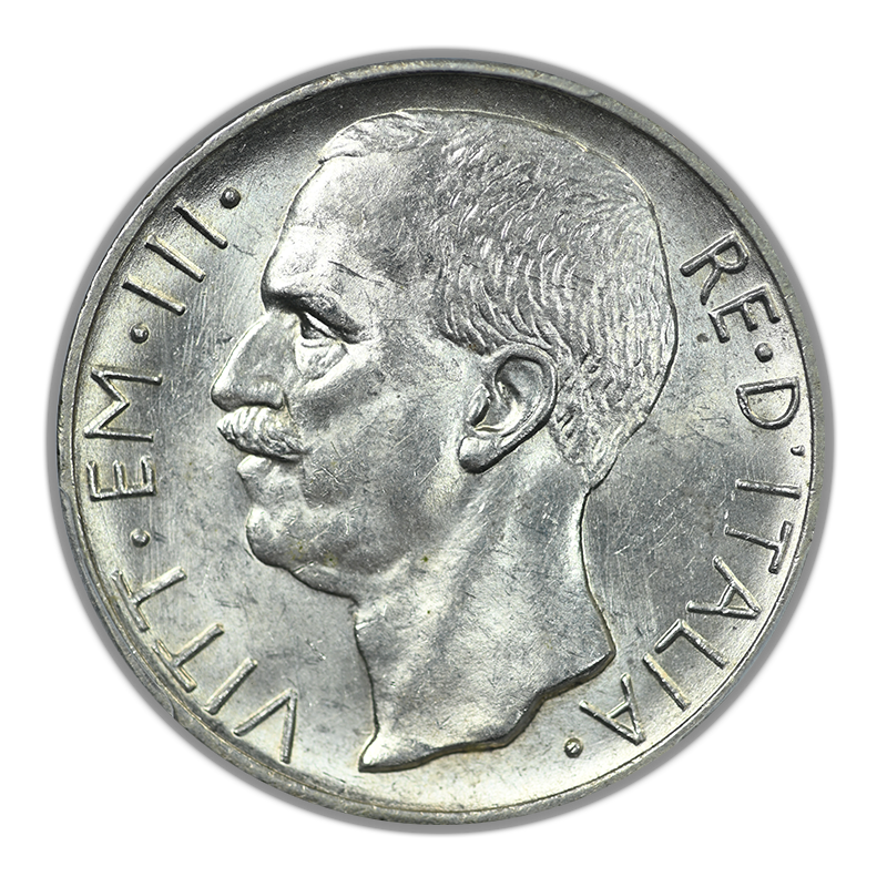 1927-R Italy 10L Lire PCGS MS63 *FERT* KM-68.1
