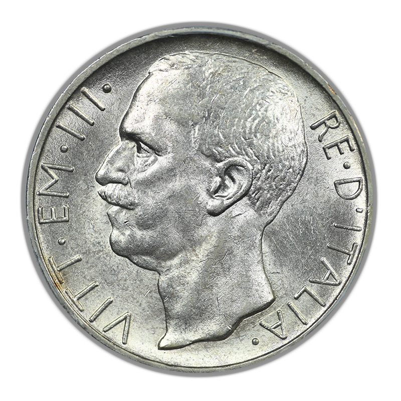 1928-R Italy 10L Lire PCGS MS63 *FERT* KM-68.1