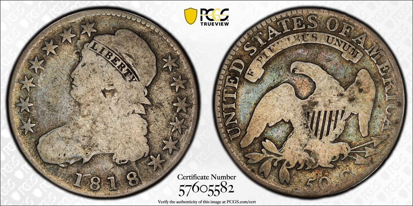 1818 Capped Bust Half Dollar 50C PCGS G06 Overton 115a
