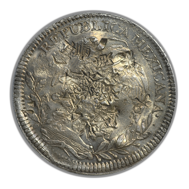 1844-Zs OM Mexico 8R Reales PCGS Chop Mark VF Detail Zs24 - Chopmarked