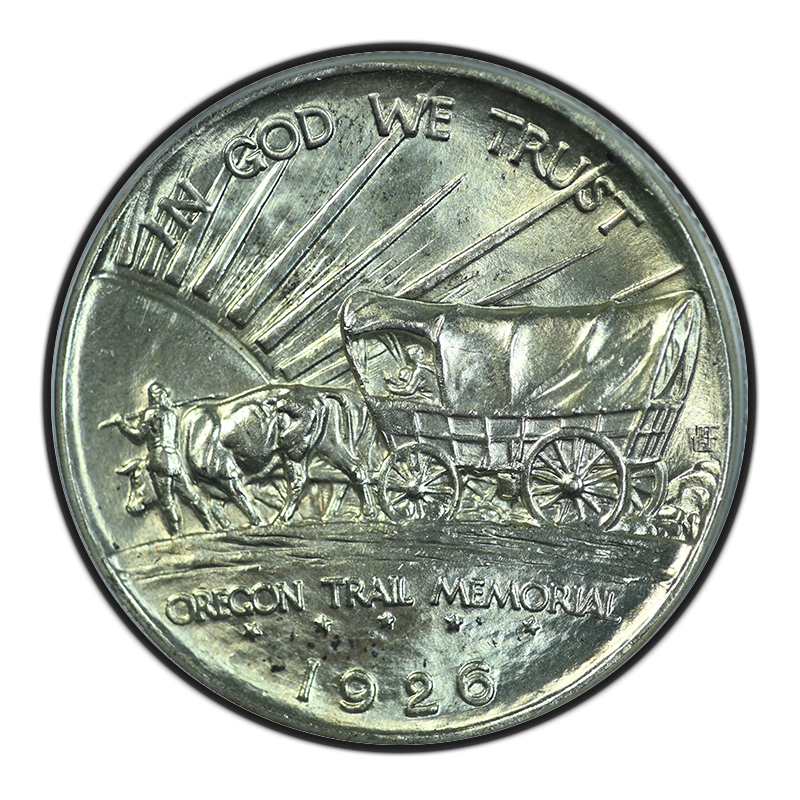1926 Oregon Trail Classic Commemorative Half Dollar 50C PCGS MS64 Reverse