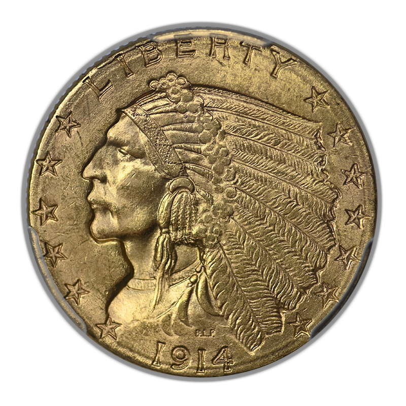 1914-D Indian Head Gold Quarter Eagle $2.50 PCGS MS63