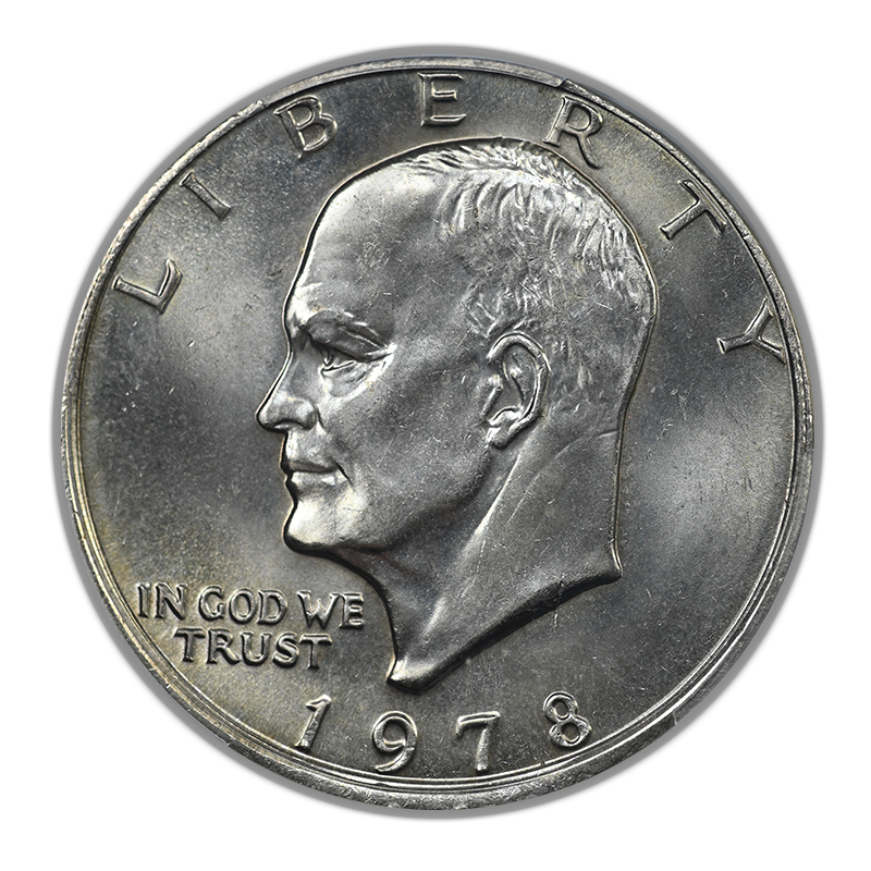1978 Clad Eisenhower Ike Dollar $1 PCGS MS65 - Mint Error Partial Collar