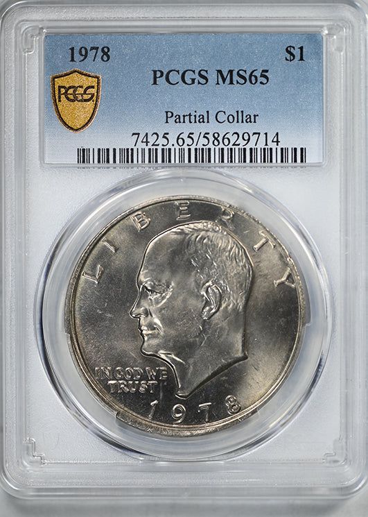 1978 Clad Eisenhower Ike Dollar $1 PCGS MS65 - Partial Collar Error