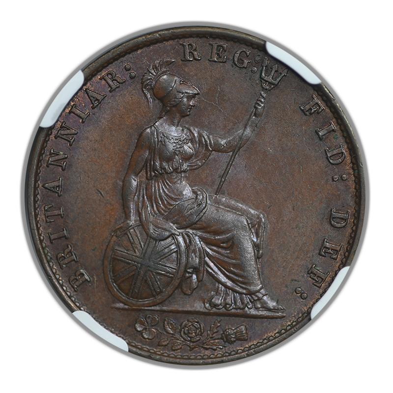 1858/7 Great Britain 1/2P Half Penny NGC MS63BN