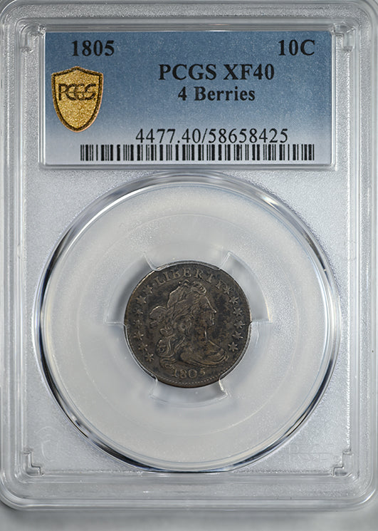 1805 Draped Bust Dime 10C PCGS XF40 - 4 Berries