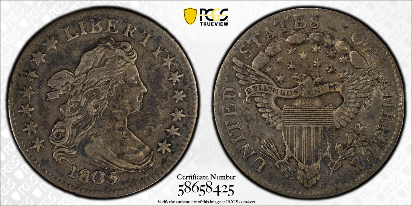 1805 Draped Bust Dime 10C PCGS XF40 - 4 Berries
