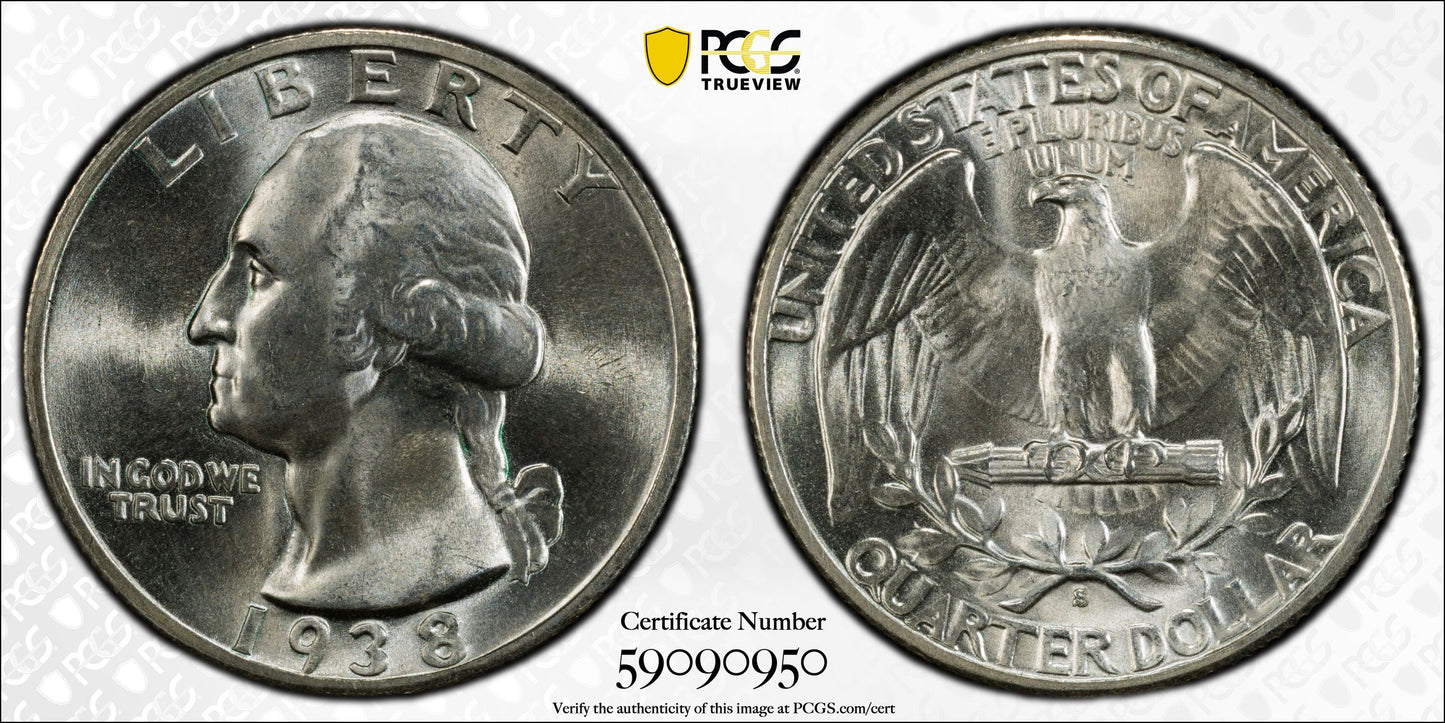1938-S Washington Quarter 25C PCGS MS65