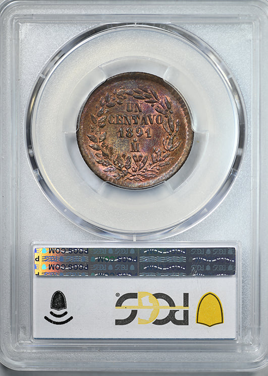 1891-Mo Mexico 1C Centavo PCGS MS64RB - TONED!