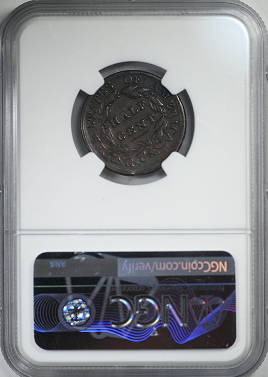 1809 Classic Head Half Cent 1/2C NGC F15BN