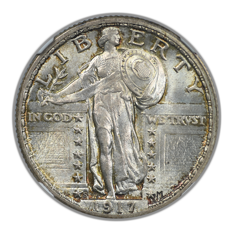 1917-S Type 2 Standing Liberty Quarter 25C NGC MS66+