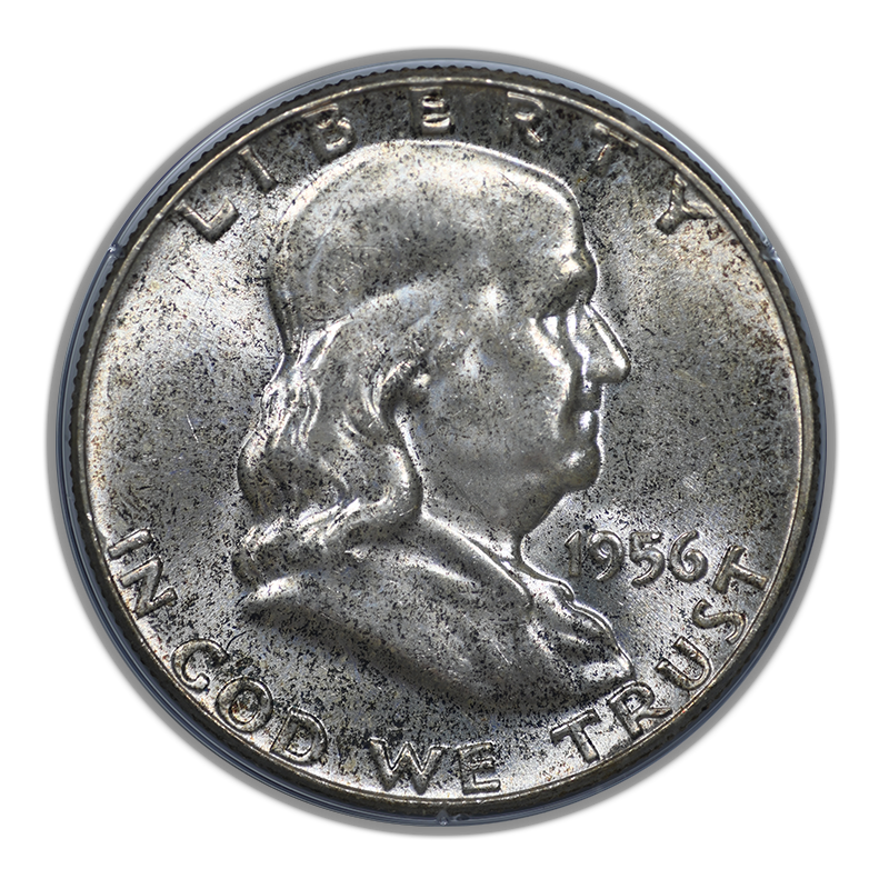 1956 Franklin Half Dollar 50C PCGS Rattler MS64 CAC