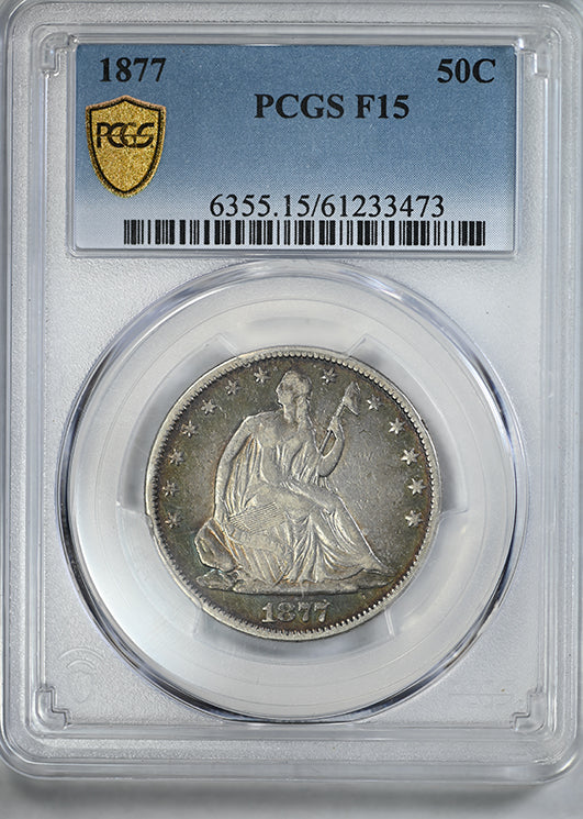 1877 Liberty Seated Half Dollar 50C PCGS F15 - TONED! – Americana