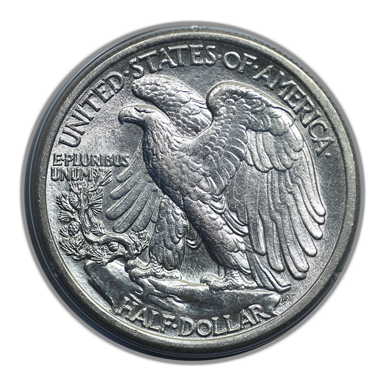 1916-D Walking Liberty Half Dollar 50C PCGS Rattler AU55