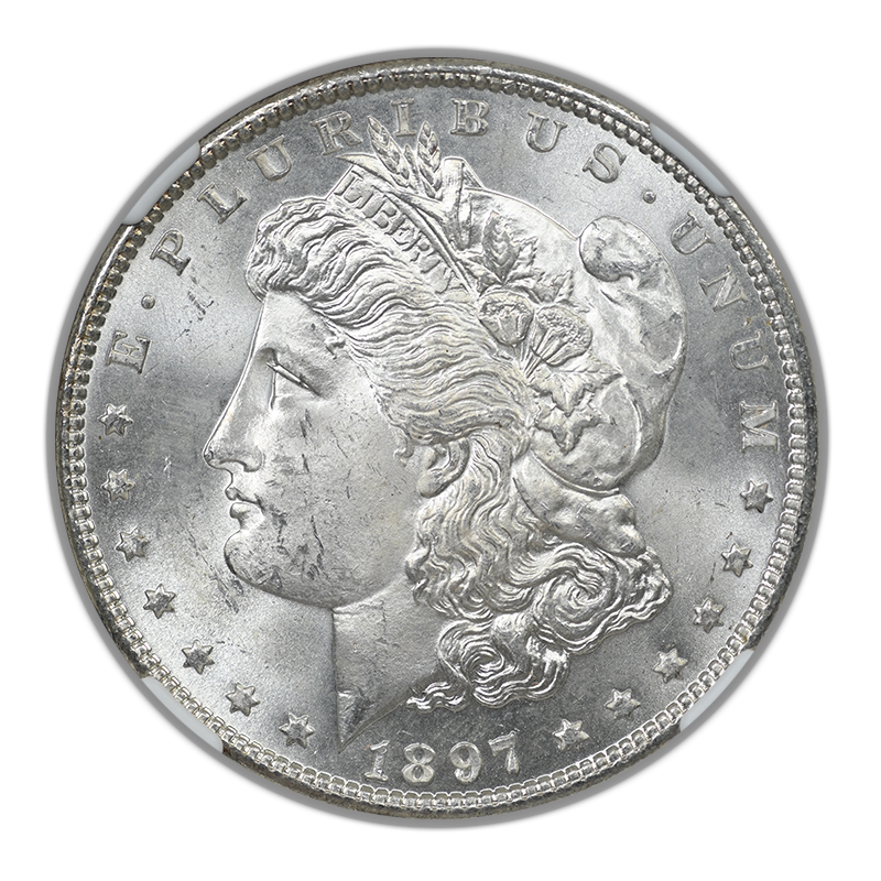 1897 Morgan Dollar $1 NGC MS64 - REVERSE TONED!