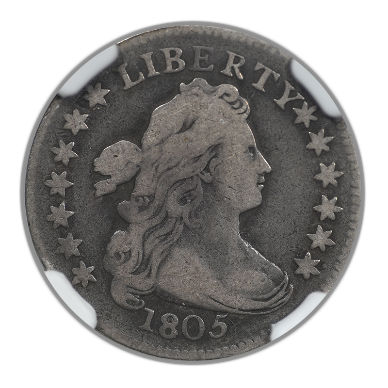 1805 Draped Bust Dime 10C NGC F15 4 Berries JR-2