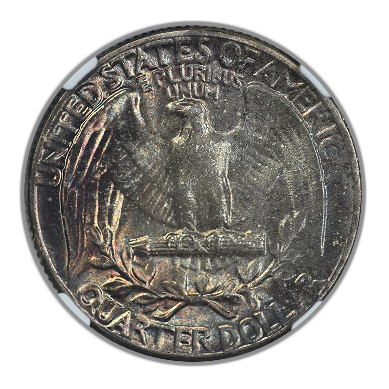 1957 Washington Quarter 25C NGC MS67+ CAC - TONED! Reverse