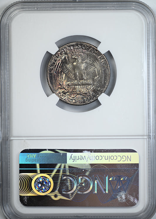 1957 Washington Quarter 25C NGC MS67+ CAC - TONED! Reverse Slab