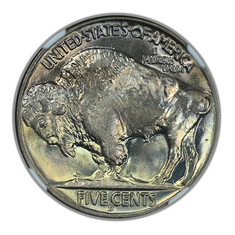 1938-D/S Buffalo Nickel 5C NGC MS67 CAC - TONED!