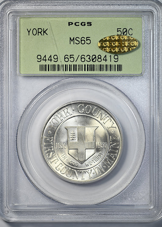 1936 York Classic Commemorative Half Dollar 50C PCGS MS65 Gold CAC OGH –  Americana Rare Coin