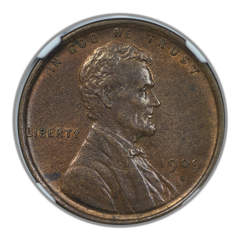 1909-S VDB Lincoln Wheat Cent 1C NGC MS62BN Obverse