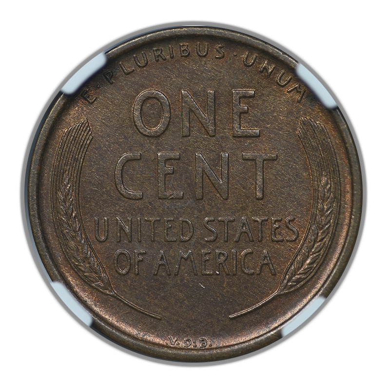 1909-S VDB Lincoln Wheat Cent 1C NGC MS62BN Reverse