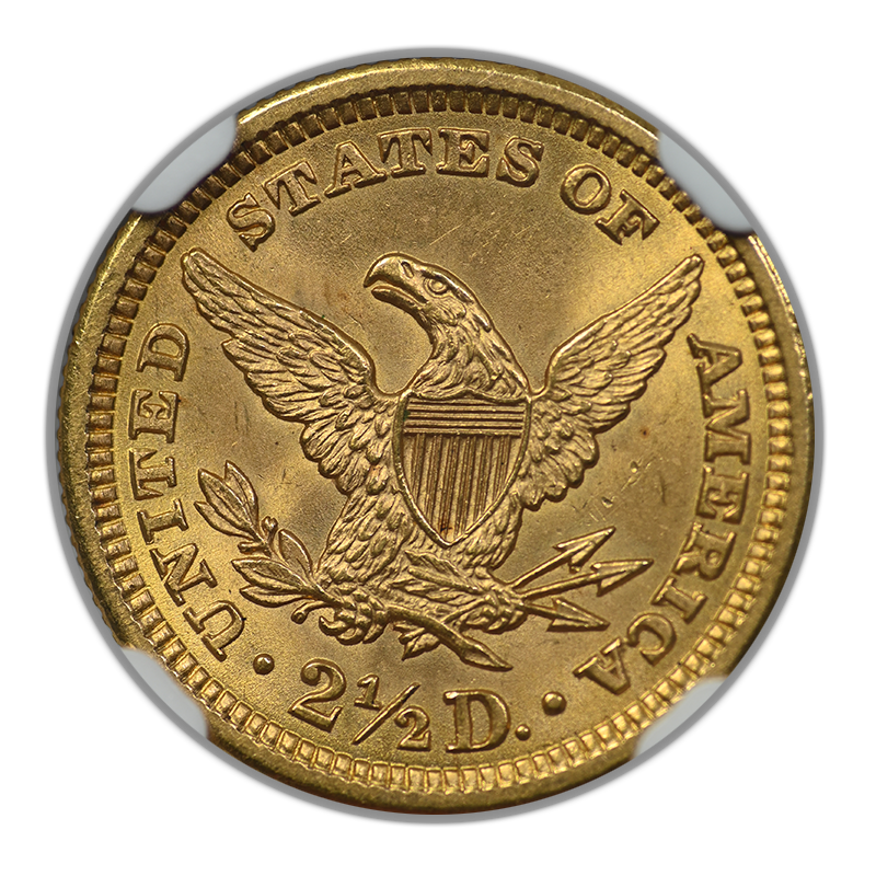 1906 Liberty Head Gold Quarter Eagle $2.50 NGC MS65 CAC Reverse