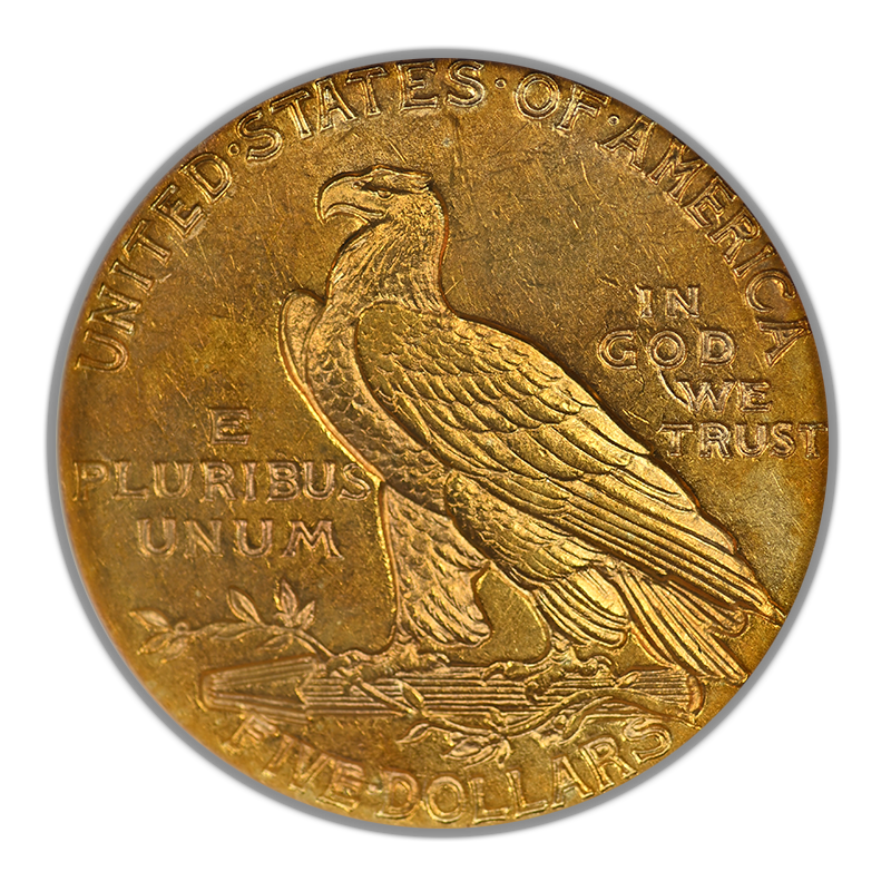 1909 Indian Head Gold Half Eagle $5 NGC AU58